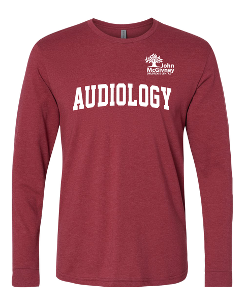 "Audiology" John McGivney Adult Long-Sleeve T-Shirt with Printed Logo