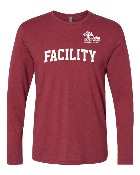 "Facility" John McGivney Adult Long-Sleeve T-Shirt with Printed Logo