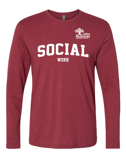 "Social Work" John McGivney Adult Long-Sleeve T-Shirt with Printed Logo