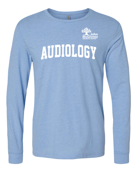 "Audiology" John McGivney Adult Long-Sleeve T-Shirt with Printed Logo
