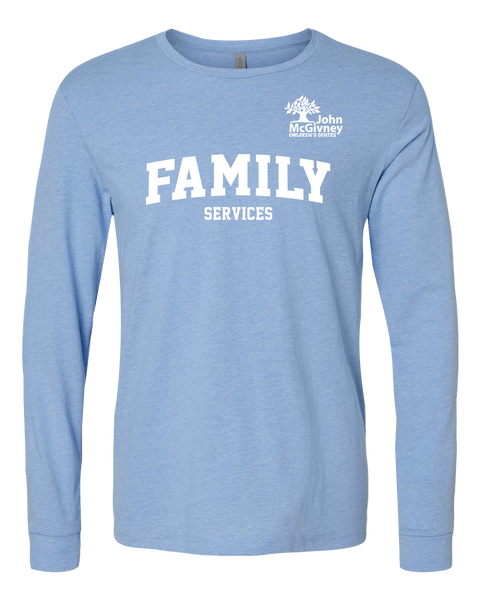 "Family Services" John McGivney Adult Long-Sleeve T-Shirt with Printed Logo