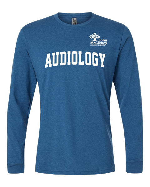 "Audiology" John McGivney Adult Long-Sleeve T-Shirt with Printed Logo