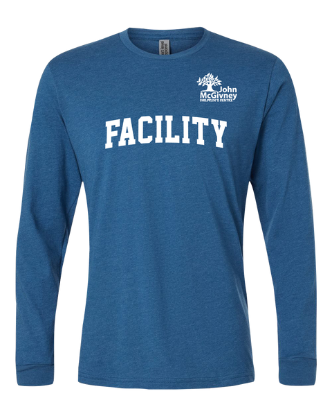 "Facility" John McGivney Adult Long-Sleeve T-Shirt with Printed Logo