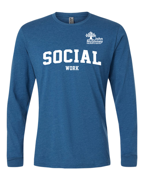 "Social Work" John McGivney Adult Long-Sleeve T-Shirt with Printed Logo