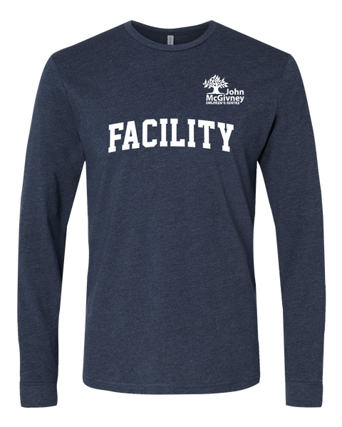 "Facility" John McGivney Adult Long-Sleeve T-Shirt with Printed Logo