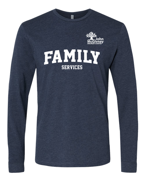 "Family Services" John McGivney Adult Long-Sleeve T-Shirt with Printed Logo