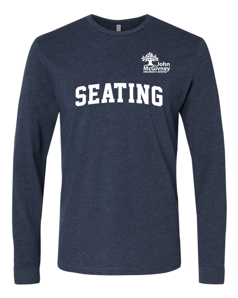 "Seating" John McGivney Adult Long-Sleeve T-Shirt with Printed Logo