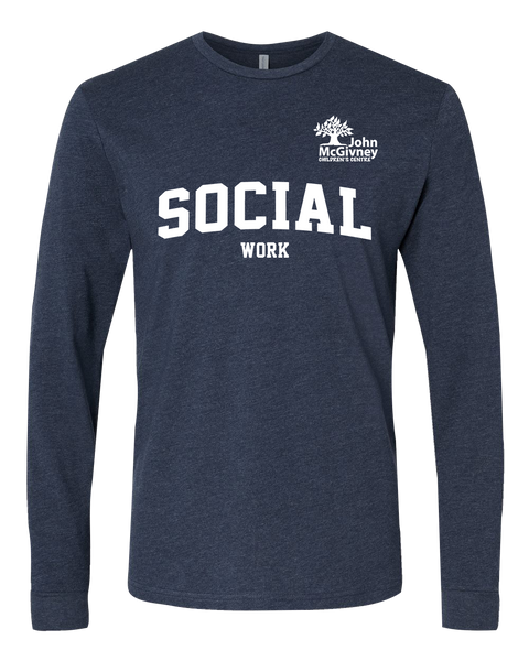 "Social Work" John McGivney Adult Long-Sleeve T-Shirt with Printed Logo