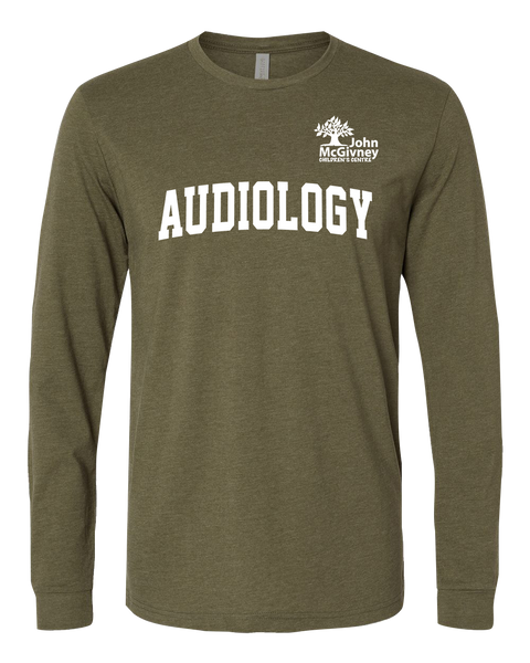 "Audiology" John McGivney Adult Long-Sleeve T-Shirt with Printed Logo