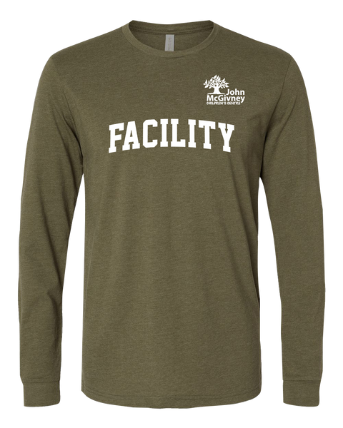 "Facility" John McGivney Adult Long-Sleeve T-Shirt with Printed Logo
