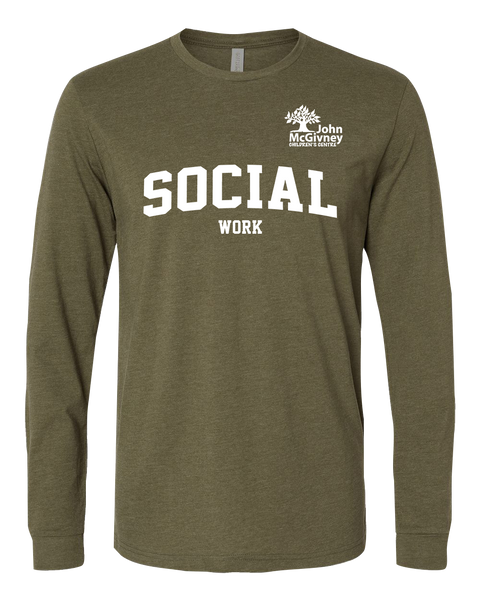 "Social Work" John McGivney Adult Long-Sleeve T-Shirt with Printed Logo