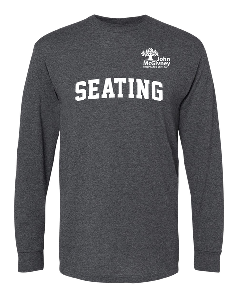 "Seating" John McGivney Adult Long-Sleeve T-Shirt with Printed Logo