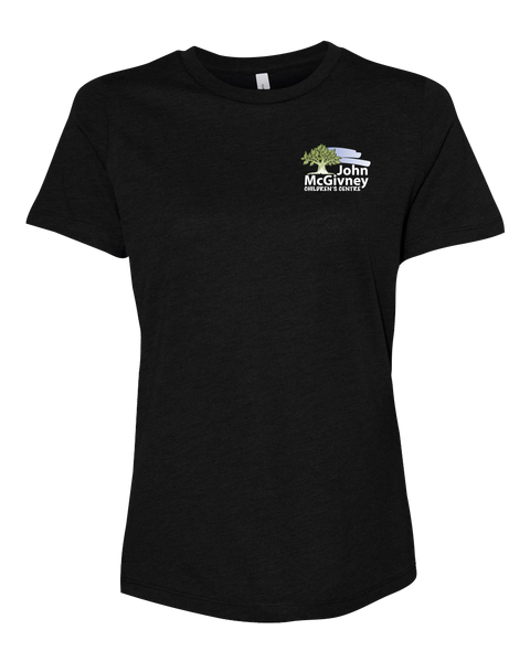 John McGivney Ladies Relaxed Fit Heather Tshirt with Printed Logo
