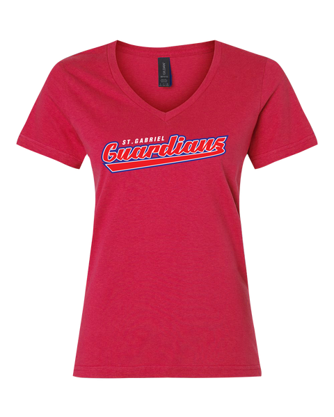 Guardians Ladies Softstyle V-Neck T-Shirt with Printed Logo