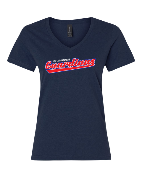 Guardians Ladies Softstyle V-Neck T-Shirt with Printed Logo