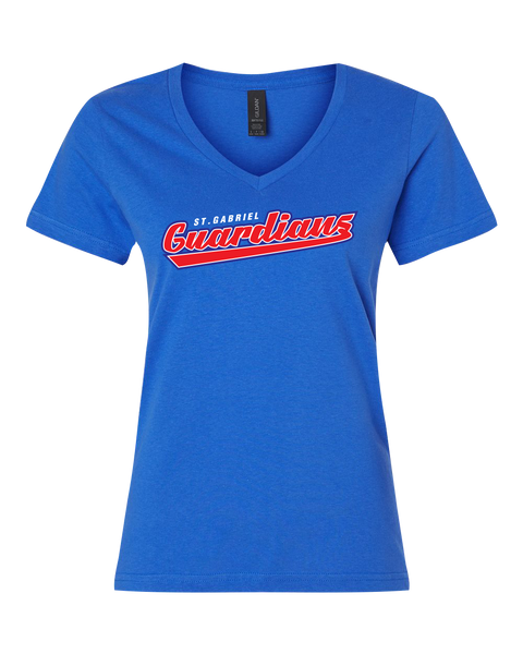Guardians Ladies Softstyle V-Neck T-Shirt with Printed Logo