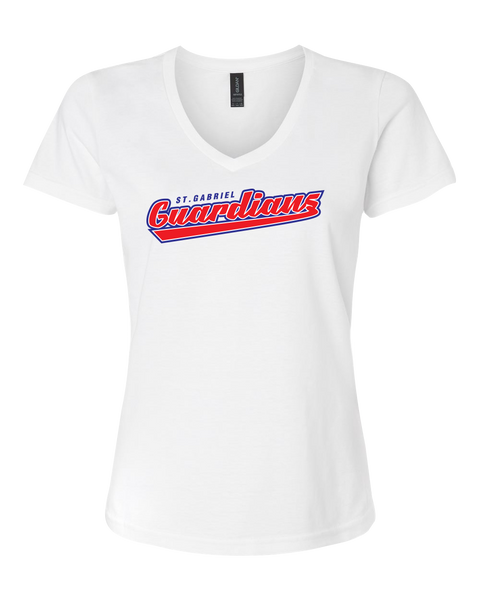 Guardians Ladies Softstyle V-Neck T-Shirt with Printed Logo