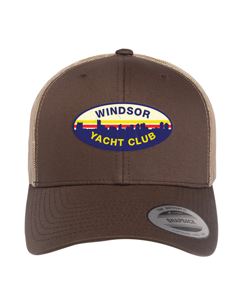 Windsor Yacht Club Skyline Adult Retro Trucker Cap with Embroidered Logo