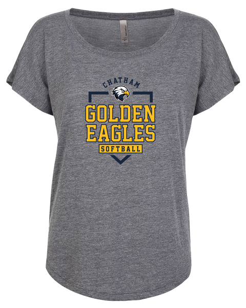 Chatham Golden Eagles Ladies Triblend Dolman with Printed Logo