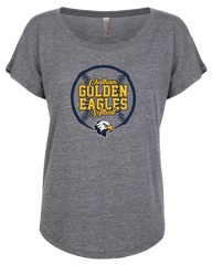Chatham Golden Eagles Softball Ladies Triblend Dolman with Printed Logo