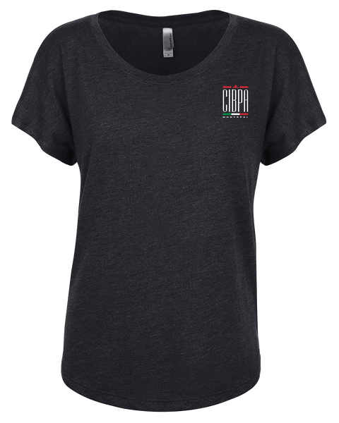 CIBPA Montreal Ladies Triblend Dolman T-Shirt with Printed Logo