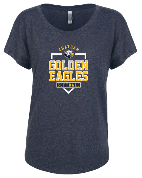 Chatham Golden Eagles Ladies Triblend Dolman with Printed Logo