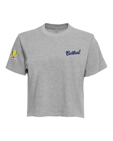 "Central" Ladies Heavyweight Boxy T-Shirt with Printed Left Chest Logo