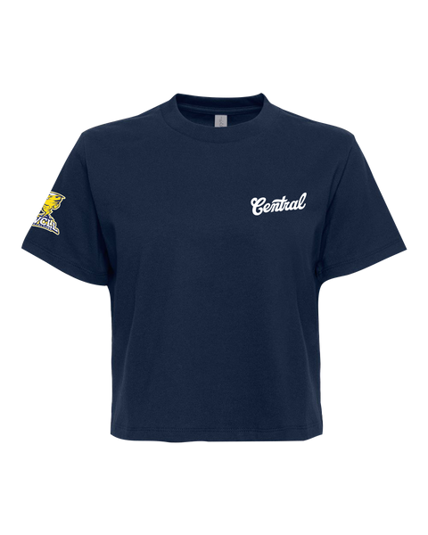 "Central" Ladies Heavyweight Boxy T-Shirt with Printed Left Chest Logo