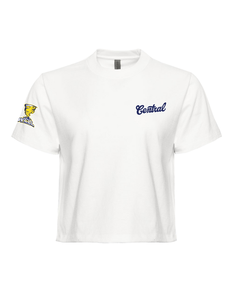 "Central" Ladies Heavyweight Boxy T-Shirt with Printed Left Chest Logo