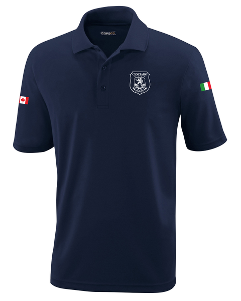 Ciociaro Club Mens Performance Polo with Printed Left Chest Logo