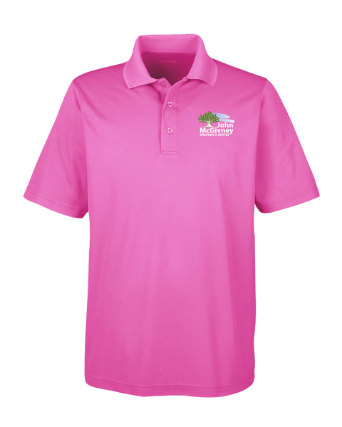 John McGivney Adult Performance Piqué Polo with Embroidered Logo