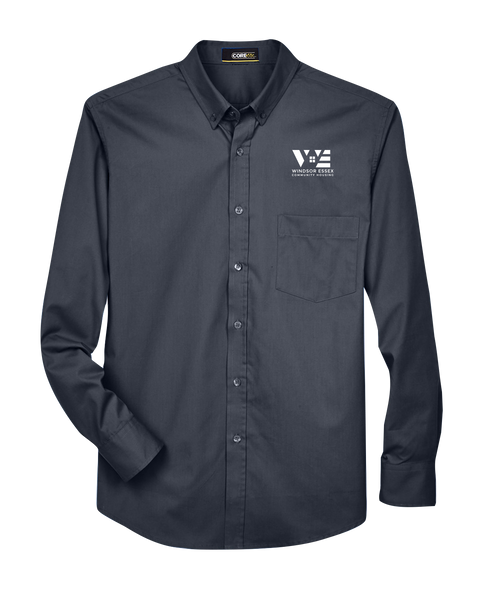 Windsor Essex Community Housing Mens Long-Sleeve Twill Shirt with Embroidered Logo