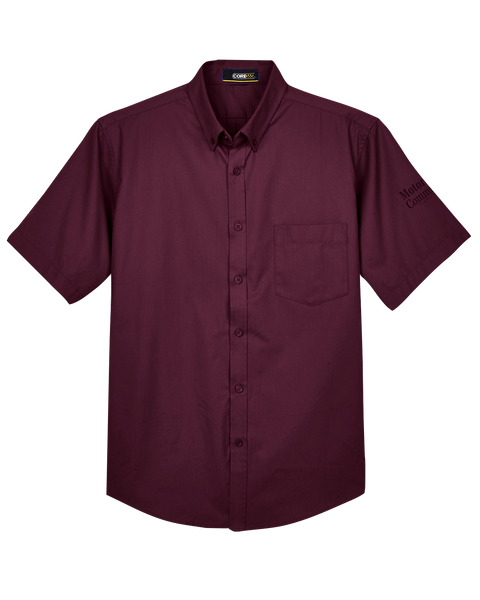 Motor City Community Credit Union Mens' Short Sleeve Button Down Shirt with Printed Logo