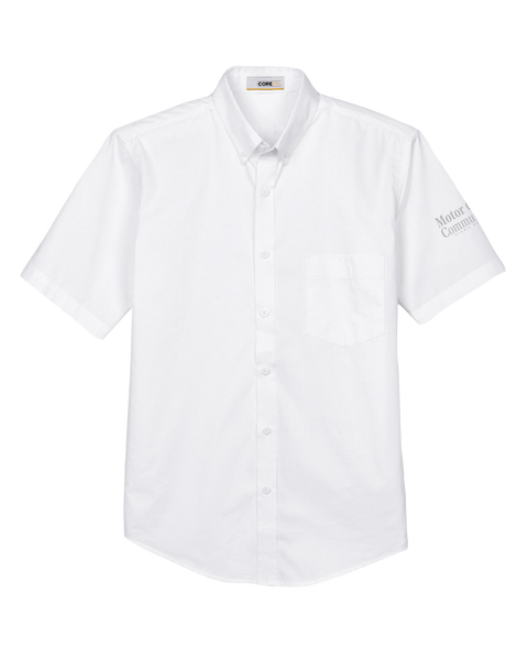 Motor City Community Credit Union Mens' Short Sleeve Button Down Shirt with Printed Logo