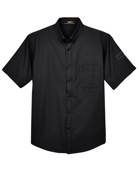 Motor City Community Credit Union Mens' Short Sleeve Button Down Shirt with Printed Logo