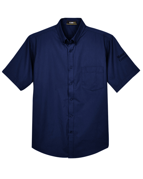 Motor City Community Credit Union Mens' Short Sleeve Button Down Shirt with Printed Logo