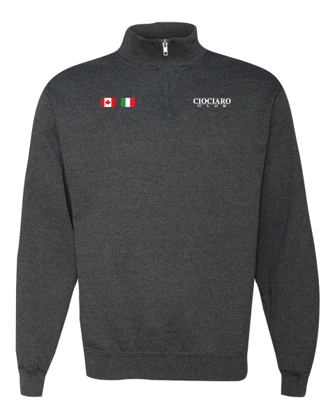 Ciociaro Club Adult Collar Quarter-Zip Sweatshirt with Embroidered Logo