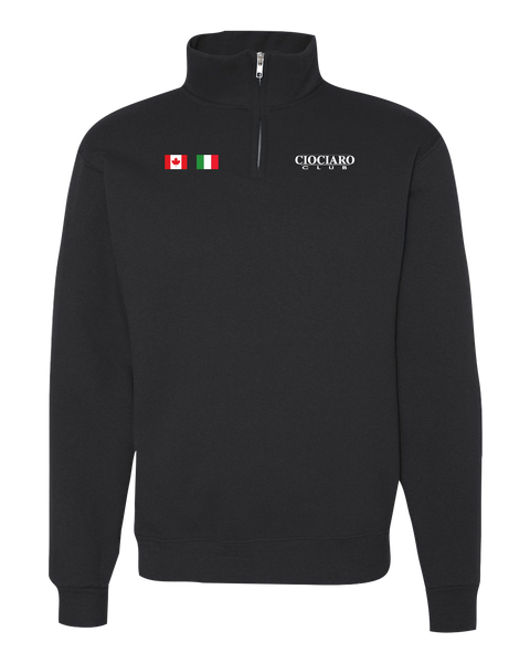 Ciociaro Club Adult Collar Quarter-Zip Sweatshirt with Embroidered Logo