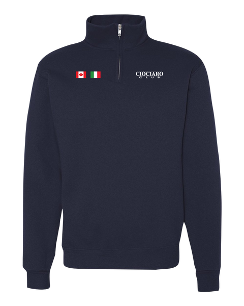 Ciociaro Club Adult Collar Quarter-Zip Sweatshirt with Embroidered Logo
