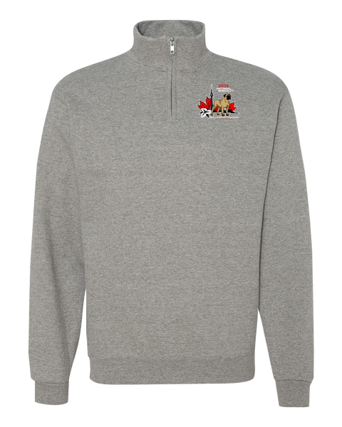 Bullmastiff Fanciers of Canada Adult Cadet Collar Quarter-Zip Sweatshirt with Embroidered Logo