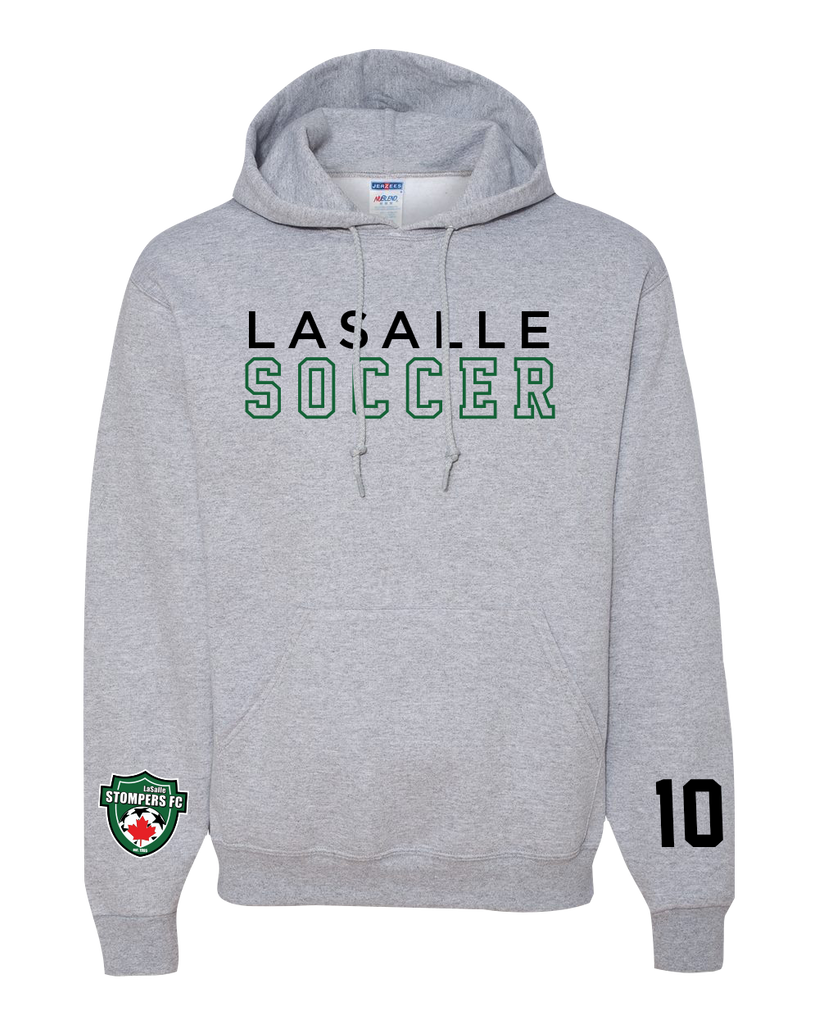 LaSalle Soccer Adult Hooded Sweatshirt with Printed Logos & Player Number