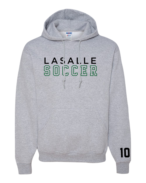 LaSalle Soccer Adult Crewneck Sweatshirt with Printed Logos Front/Back & Player Number