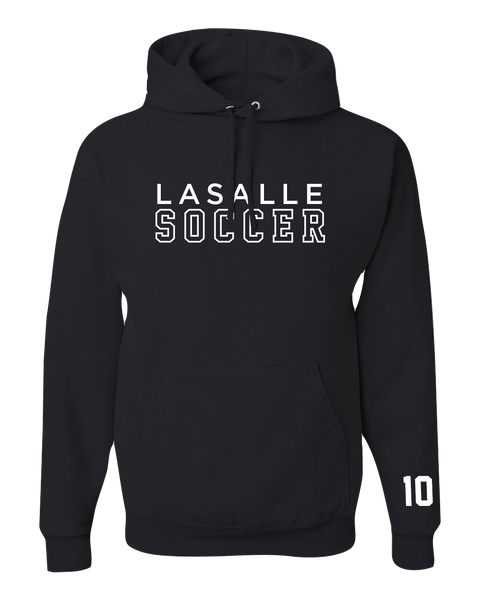 LaSalle Soccer Adult Crewneck Sweatshirt with Printed Logos Front/Back & Player Number