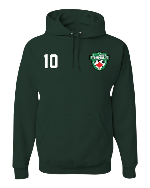 LaSalle Stompers Crest Adult Hooded Sweatshirt with Printed Left Chest Logo & Player Number