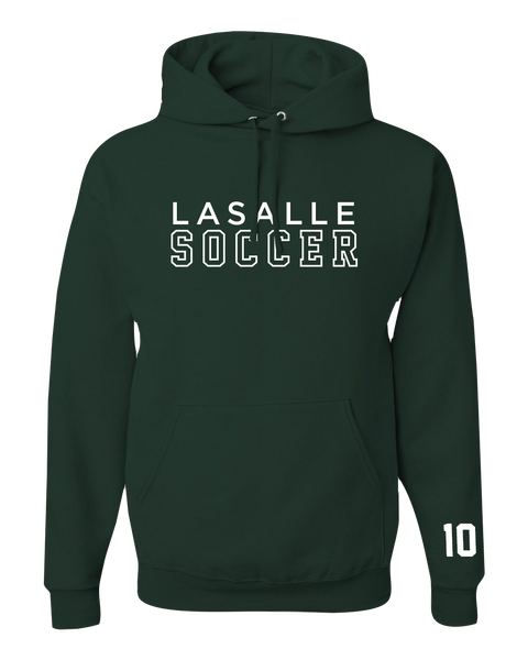 LaSalle Soccer Adult Crewneck Sweatshirt with Printed Logos Front/Back & Player Number