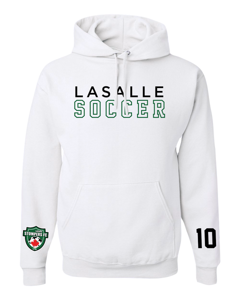 LaSalle Soccer Adult Hooded Sweatshirt with Printed Logos & Player Number