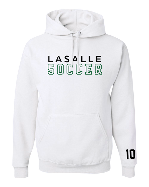 LaSalle Soccer Adult Crewneck Sweatshirt with Printed Logos Front/Back & Player Number