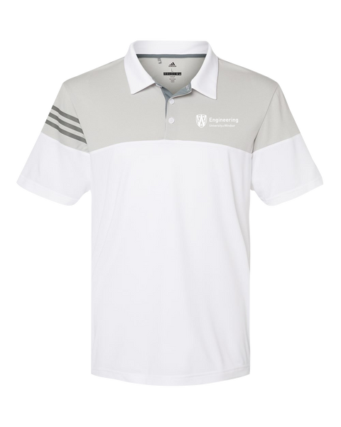 U of W Engineering Adidas 3-Stripes Polo with Embroidered Logo