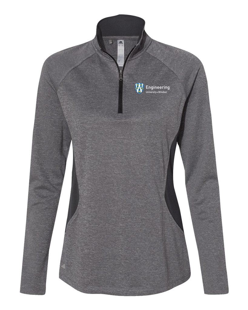 U of W Engineering Ladies' Lightweight Adidas Quarter-Zip Pullover with Embroidered Logo