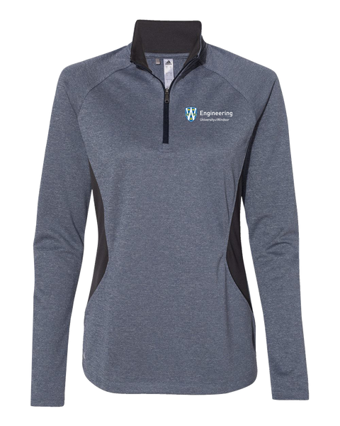 U of W Engineering Ladies' Lightweight Adidas Quarter-Zip Pullover with Embroidered Logo
